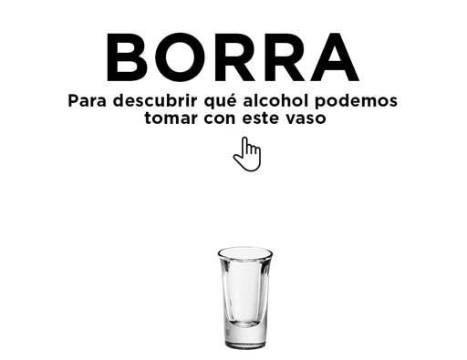 ¿Qué cóctel azul puedes degustar en este vaso? Desliza el dedo sobre la fotografía para descubrir back