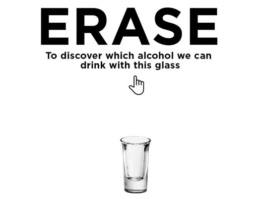 Which blue drink can you taste in this glass? Erase the photo on the screen with your finger to discover back