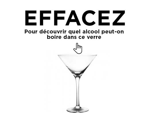 Nous sommes sûrs que vous connaissez ceci. Quel cocktail pouvez-vous déguster dans ce verre ? Glissez votre doigt sur la photo back