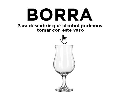 Estamos seguros de que la conoce. ¿Qué cóctel puedes disfrutar en este vaso? Desliza el dedo sobre la fotografía para descubrir back