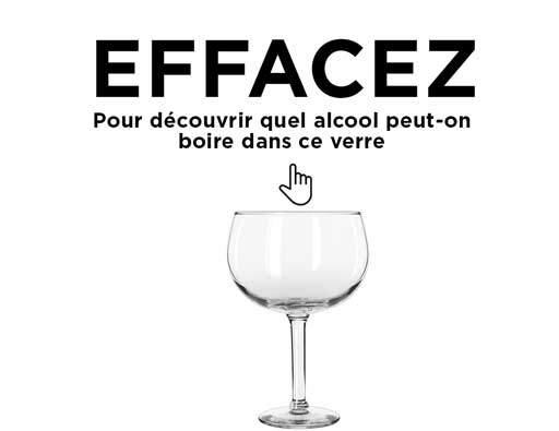 Nous sommes sûrs que vous connaissez ceci. Quel cocktail pouvez-vous déguster dans ce verre ? Glissez votre doigt sur la photo pour découvrir front