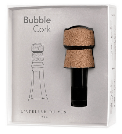 The "Bubble Cork" keeps the bubbles of your champagne