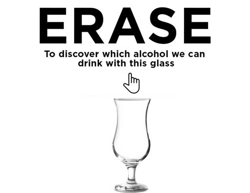 Which drink can you taste in this glass? Erase the photo on the screen with your finger to discover back