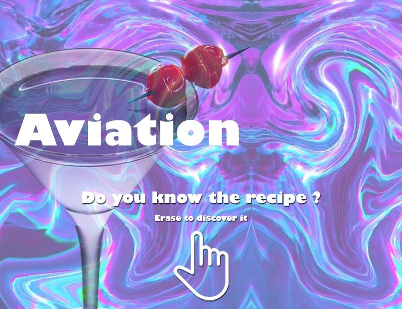 Do you know the recipe for the Aviation cocktail? Scan your finger over the illustration to discover back