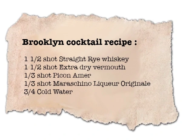 Do you know the recipe for the Brooklyn cocktail? Swipe your finger over the illustration to discover front