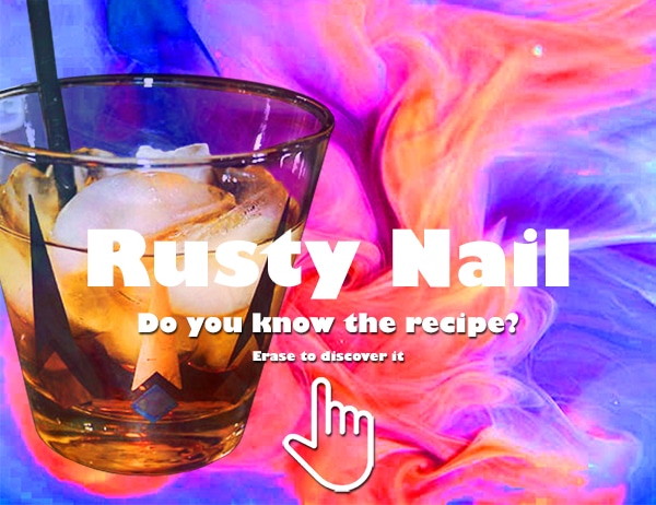 Do you know the recipe for the Rusty Nail cocktail? Swipe your finger over the illustration to discover back