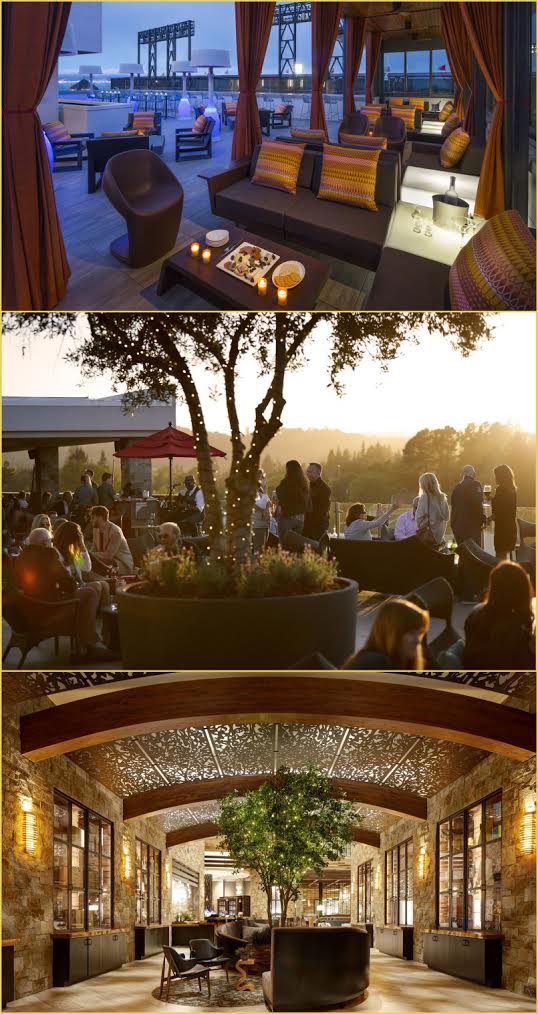 Bars and lounges for a cocktail and food on the roof in northern California