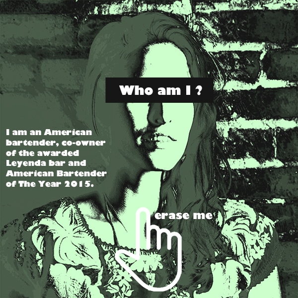 Guess the bartender! A series of bartenders on the lookout. Erase the photo with your finger back