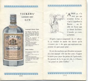 Cocktails historiques : cocktail à base de Vicker's London Dry Gin