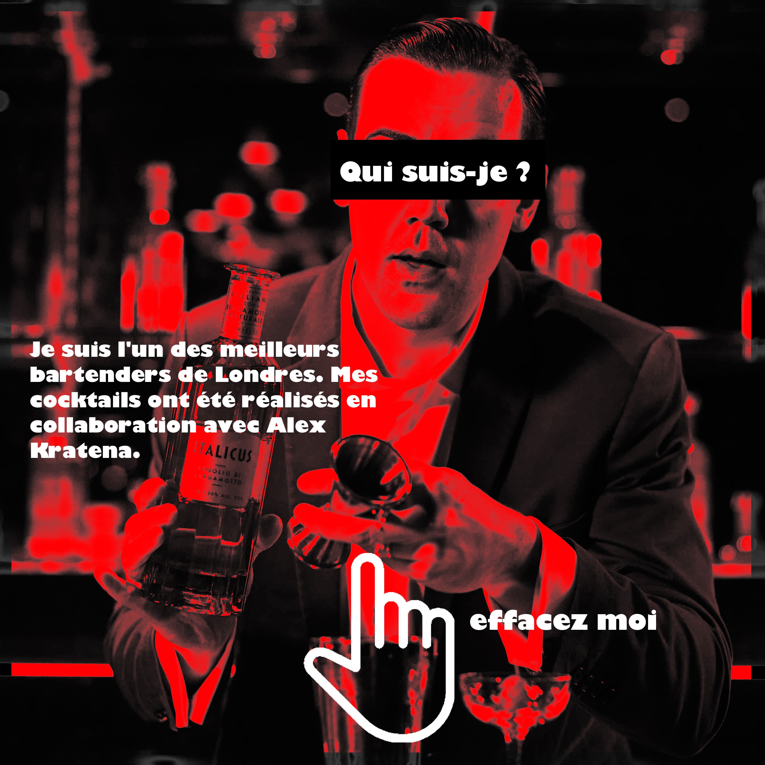 Devine le bartender ! Effacez la photo à l’écran avec votre doigt back