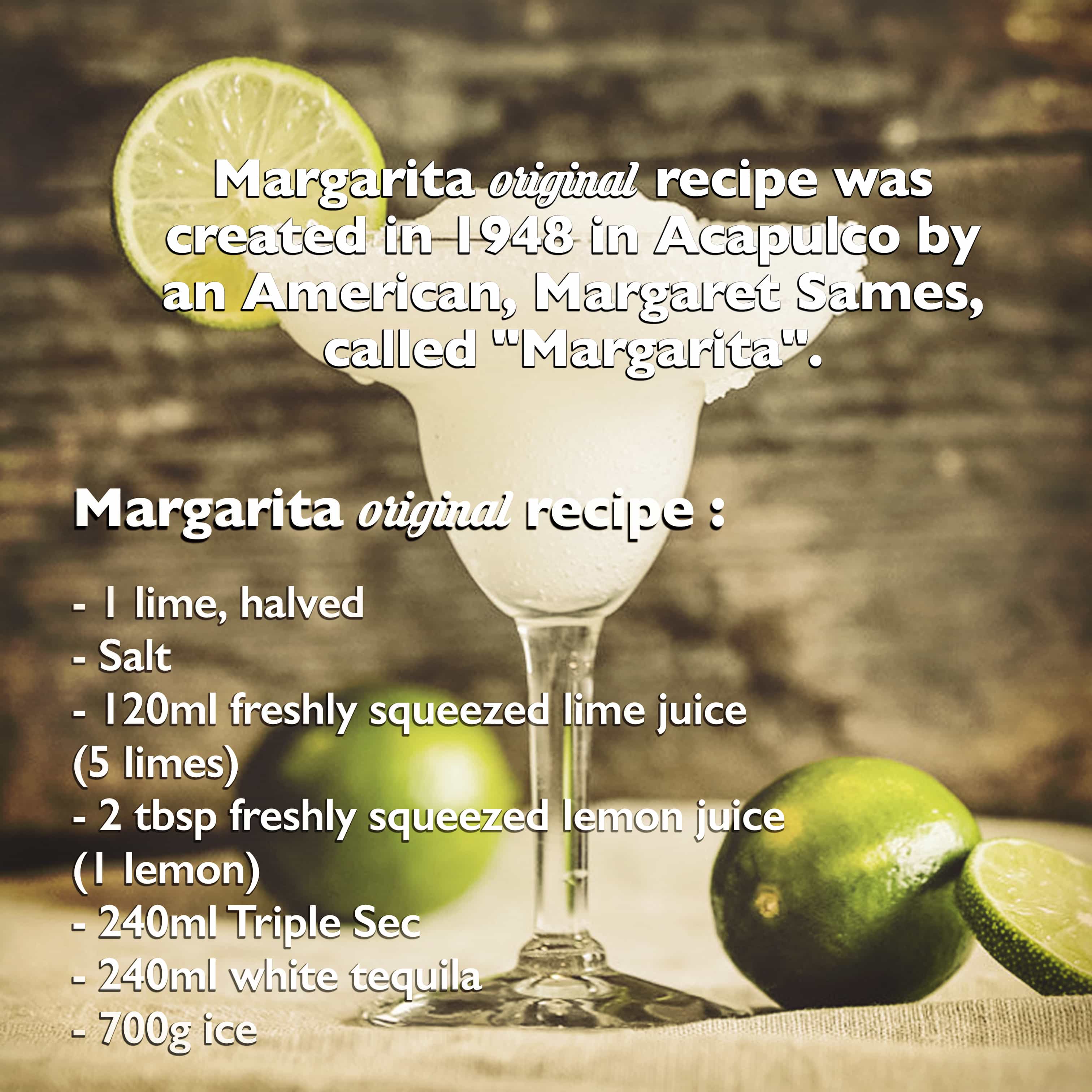 The cocktail recipe to discover : The Margarita front