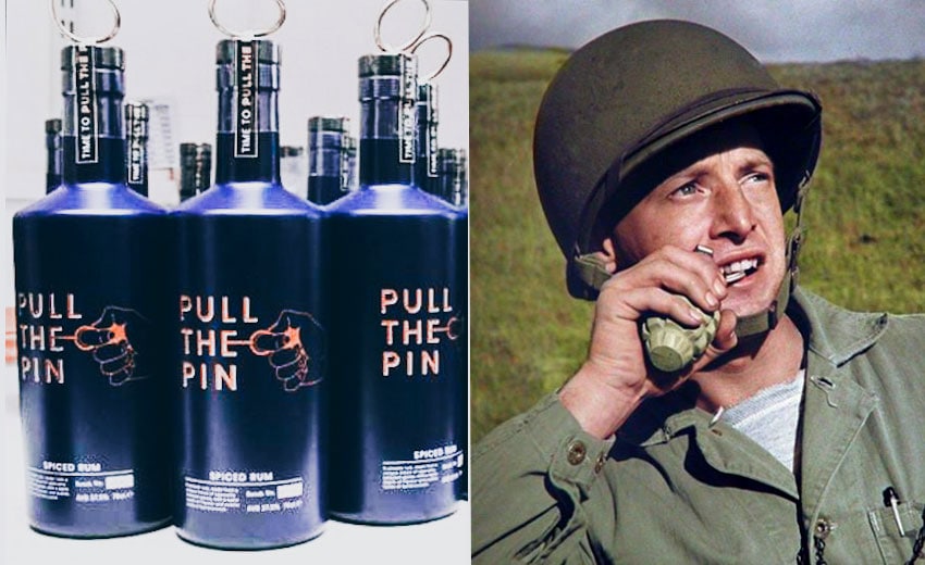 pull the pin rum bottles