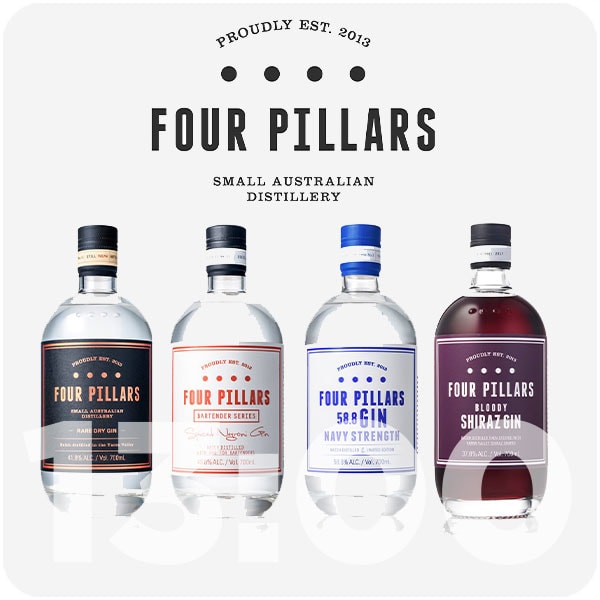 four pillars gin bottles