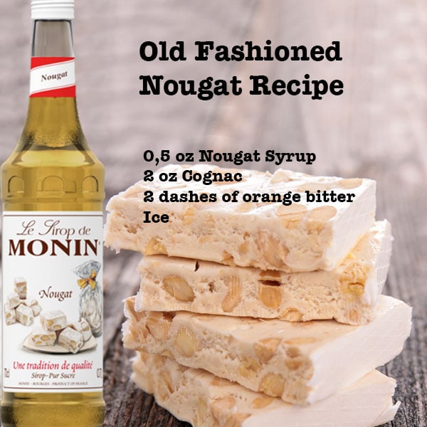 Do you know the recipe of the Old Fashioned Nougat Cocktail? Erase the picture with your finger to discover front