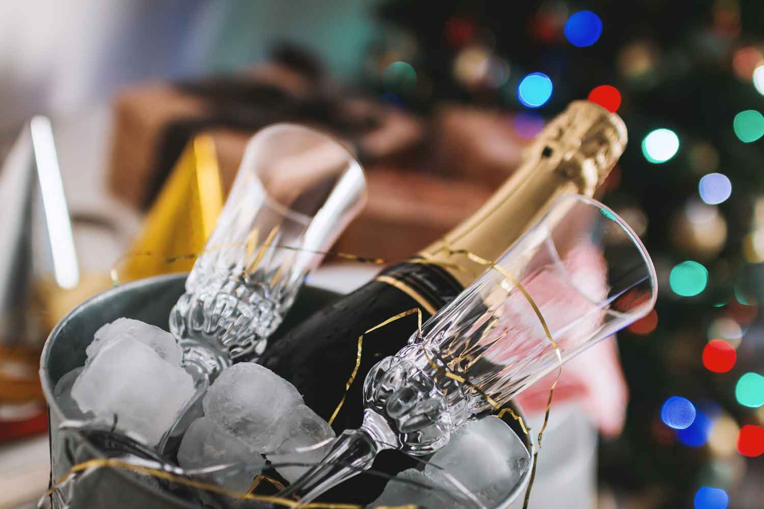 bottle of champagne holiday season