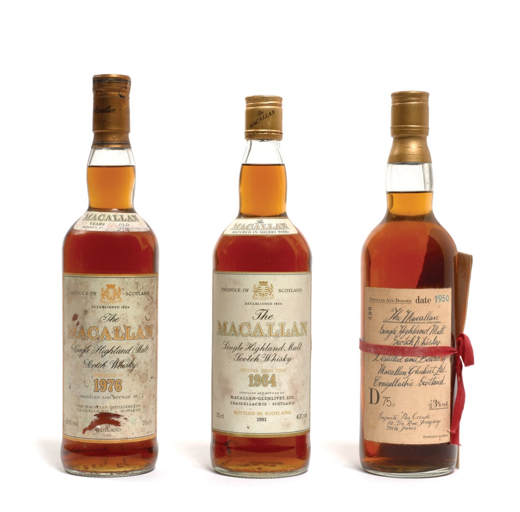 Vente Artcurial le 29 et 30 juin pour les collectionneurs de whisky et fins spiritueux: Macallan, Gordon & MacPhail...