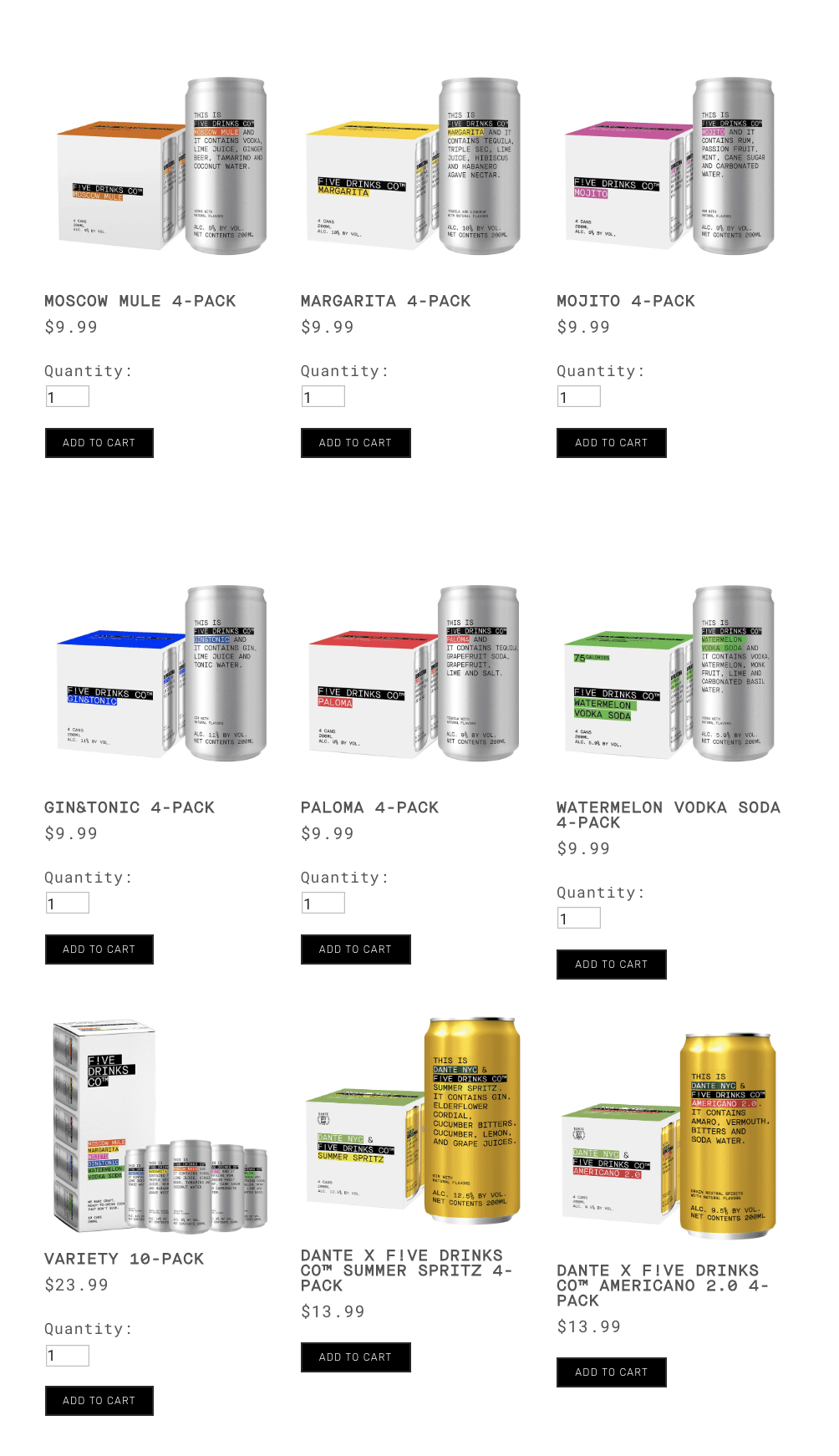 dante canned cocktails for sale