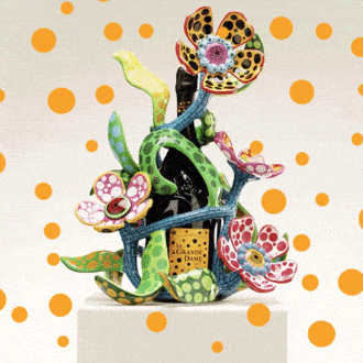 Un nuevo diseño para la Grande Madame Champagne de Veuve Clicquot por Yayoi Kusama