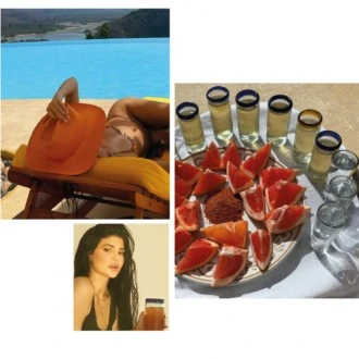 Mezcal o Añejo, pomelo y sal de gusano: La bebida elegida por Kylie Jenner para sus vacaciones