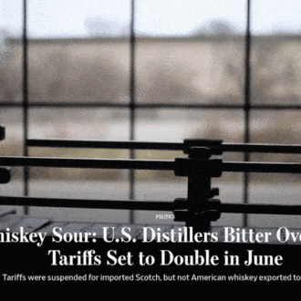 Destilerías de whisky americanas se preparan a un aumento de 25% en aranceles