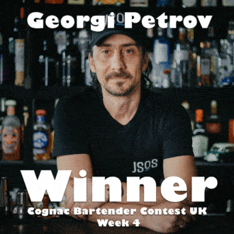 The best cognac cocktail of the Cognac Bartender Contest UK Week 4 goes to… Georgi Petrov