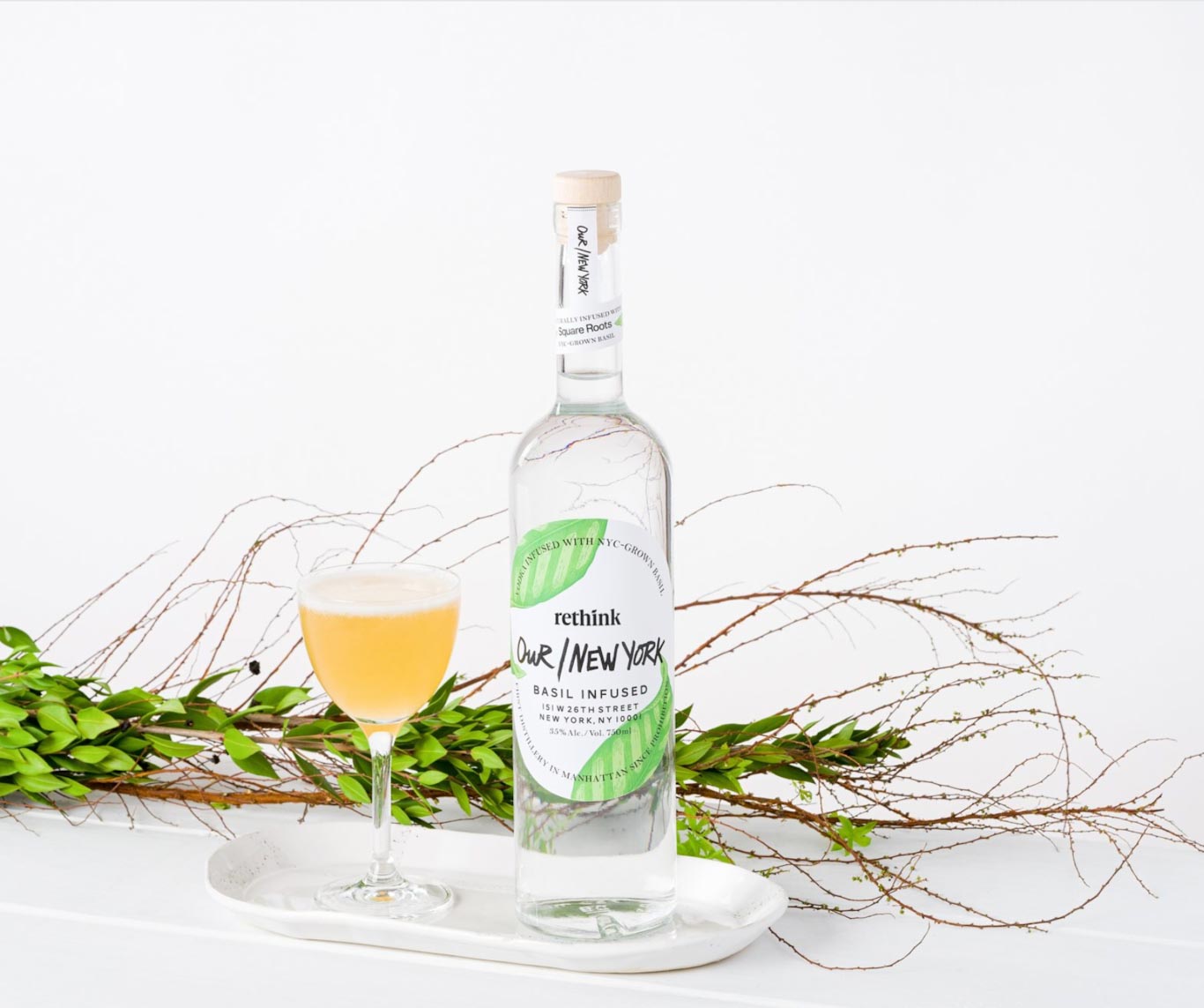Our/Vodka releases a sustainable vodka flavored with basil