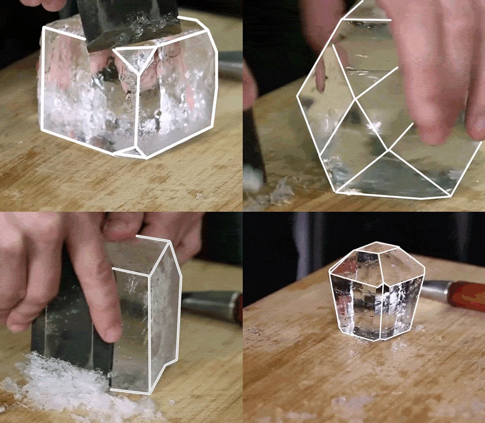 how to carve ice cubes