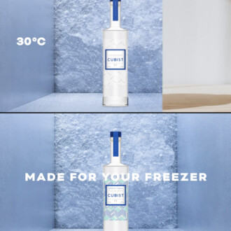 El vodka Cubist concebido para almacenarse en el frío