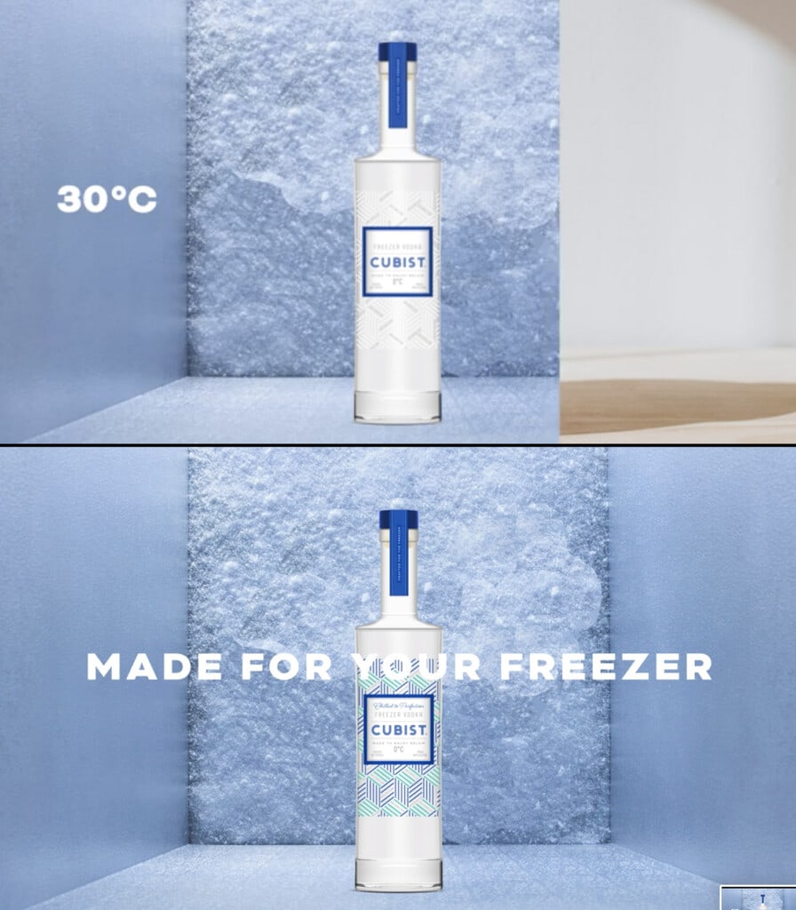 This is Cubist™ Freezer Vodka™, especially designed to store in the freezer