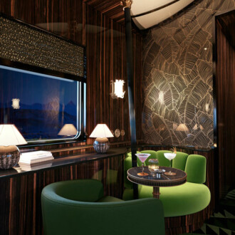 Take a look at the bar of the Orient Express