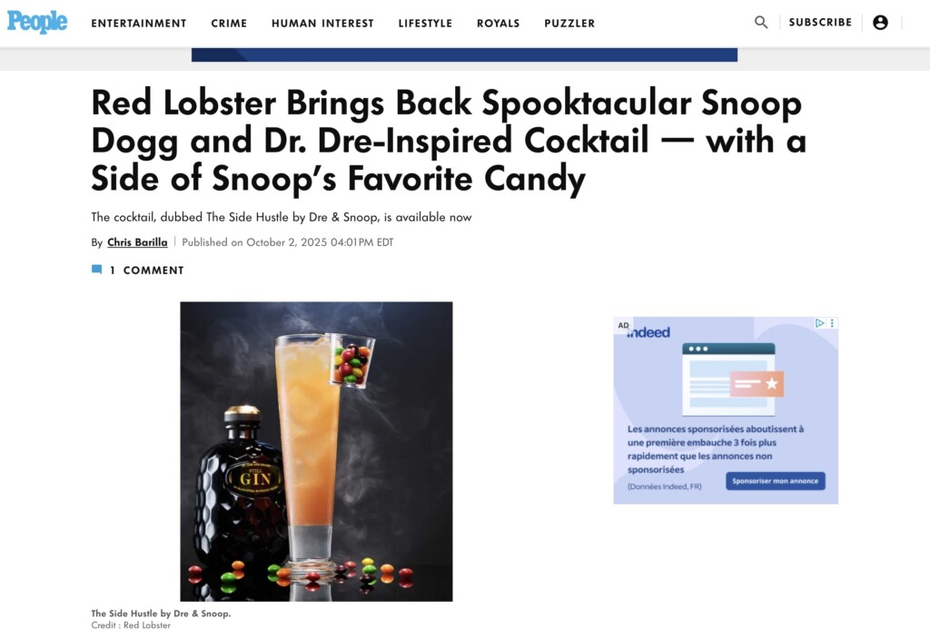 red lobster's halloween cocktail 2025 dr dre and snoop dogg inspired