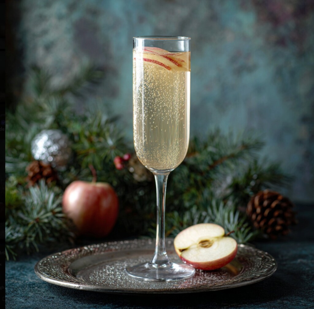 Christmas punch drink with prosecco